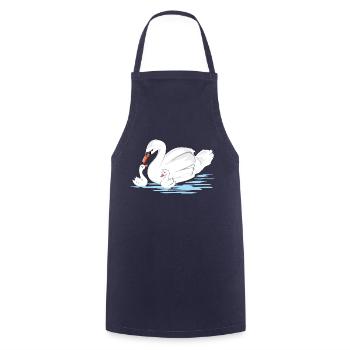 White swan mom and her two babies - Cooking Apron - navy - Front - AI Model Male 185 dark (185cm)