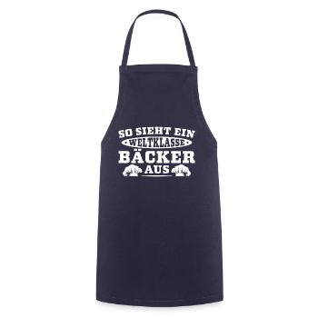 Bäckerei Weltklasse Bäcker Geschenk - Kochschürze - Navy - Vorne - AI Model Male 185 dark (185cm)