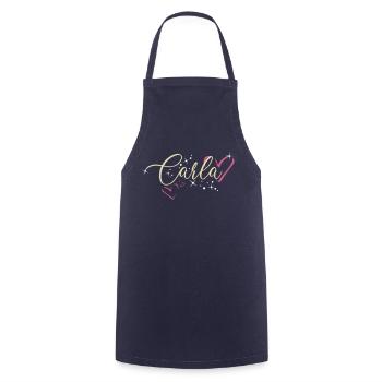 Carla Surname First name Calligraphy Heart - Cooking Apron - navy - Front - AI Model Male 185 dark (185cm)