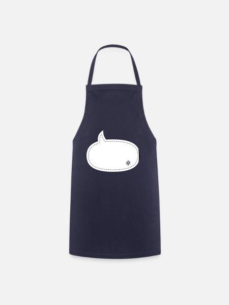 speech balloon patch - Cooking Apron - navy