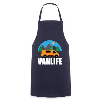 VAN LIFE - Montagne - VAN Orange - Tablier de cuisine - marine - Devant - AI Model Male 185 dark (185cm)