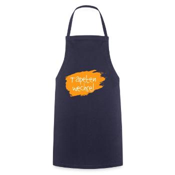 Tapetenwechsel orange - Kochschürze - Navy - Vorne - AI Model Male 185 dark (185cm)