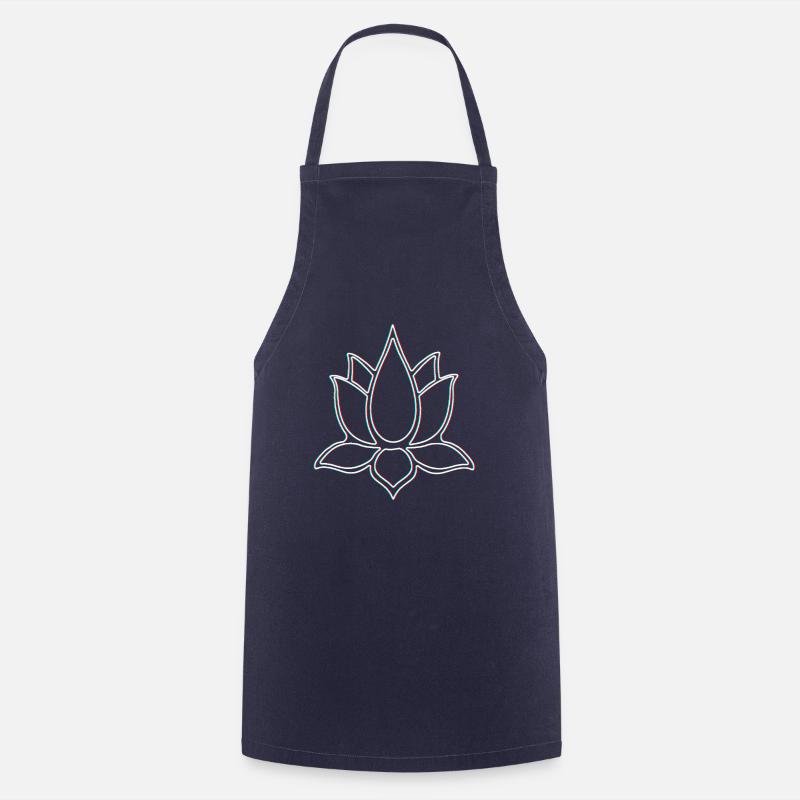 3D Lotus - Cooking Apron - navy