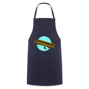 THE FLYING BUS - Cooking Apron - navy - Front - AI Model Male 185 dark (185cm)