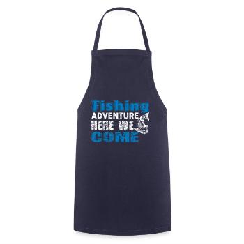 Fishing Adventure Here We Come - Cooking Apron - navy - Front - AI Model Male 185 dark (185cm)