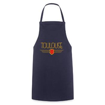 Midi Pyrénées Toulouse écusson - Tablier de cuisine - marine - Devant - AI Model Male 185 dark (185cm)