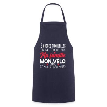 Cycliste. Cadeau vélo. Cyclisme. Famille humour - Tablier de cuisine - marine - Devant - AI Model Male 185 dark (185cm)