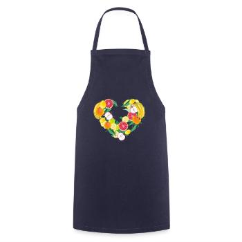 Fruit Heart,Fruits,Heart,Illustration,Lemons - Cooking Apron - navy - Front - AI Model Male 185 dark (185cm)