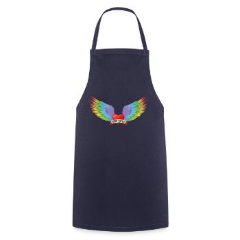 One Love Herz mit Rainbow-Engelsflügeln - Kochschürze - Navy - Vorne - AI Model Male 185 dark (185cm)