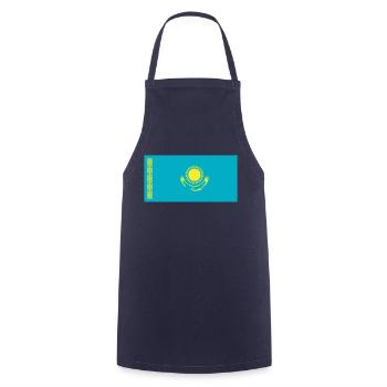 Kazakhstan Flag / Drapeau Kazakhstan - Cooking Apron - navy - Front - AI Model Male 185 dark (185cm)