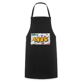 Best of 1986 Graffiti – 39 ans d’Urban Attitude - Tablier de cuisine - noir - Devant - AI Model Male 185 dark (185cm)