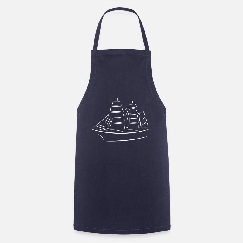Segelschiff, Boot - Kochschürze - Navy