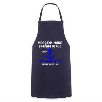 Hafenarbeiter Dockarbeiter Docker Hafen - Kochschürze - Navy - Vorne - AI Model Male 185 dark (185cm)