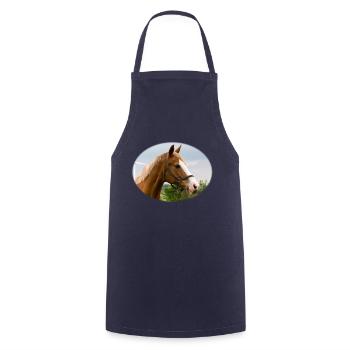 Horse. Pferd. - Kochschürze - Navy - Vorne - AI Model Male 185 dark (185cm)