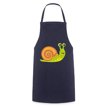 Funny smiling snail - Cooking Apron - navy - Front - AI Model Male 185 dark (185cm)