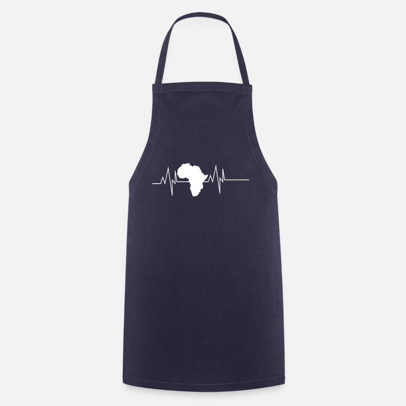 Africa Map Heartbeat - Cooking Apron - navy