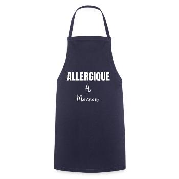 Allergique à Macron - Tablier de cuisine - marine - Devant - AI Model Male 185 dark (185cm)
