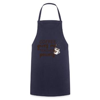 Coffee Gives Me Teacher Powers - Cooking Apron - navy - Front - AI Model Male 185 dark (185cm)