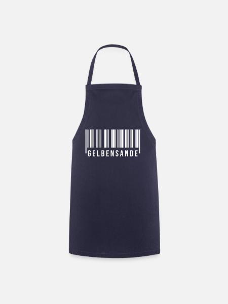Gelbensande Strichcode - Kochschürze - Navy