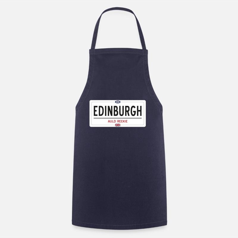 Edinburgh town sign - Cooking Apron - navy