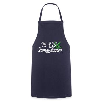 Scheduled stoner - Cooking Apron - navy - Front - AI Model Male 185 dark (185cm)