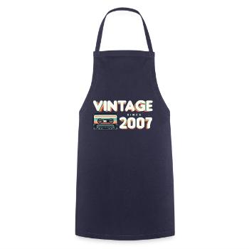 Rétro Vintage 2007 Nostalgique Anniversaire Hommes Femmes - Tablier de cuisine - marine - Devant - AI Model Male 185 dark (185cm)