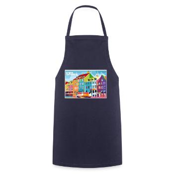 DK-Shirts Nyhavn Pop-Art - Kochschürze - Navy - Vorne - AI Model Male 185 dark (185cm)