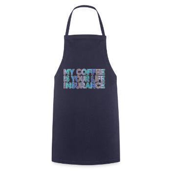 roastedbeans coffeebean jokes sayings coffee mug - Kochschürze - Navy - Vorne - AI Model Male 185 dark (185cm)