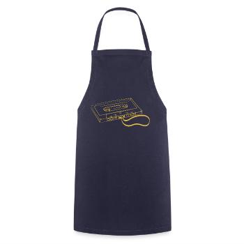 Cassette tape salad - Cooking Apron - navy - Front - AI Model Male 185 dark (185cm)
