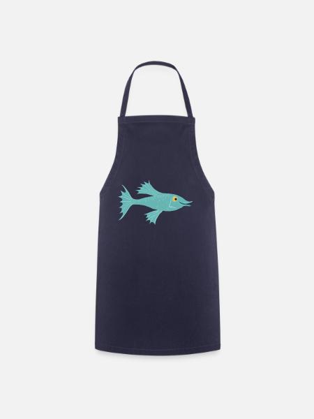 Fisch petrol - Kochschürze - Navy