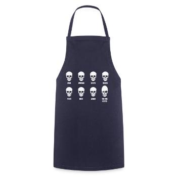 Skull Meme - Kochschürze - Navy - Vorne - AI Model Male 185 dark (185cm)