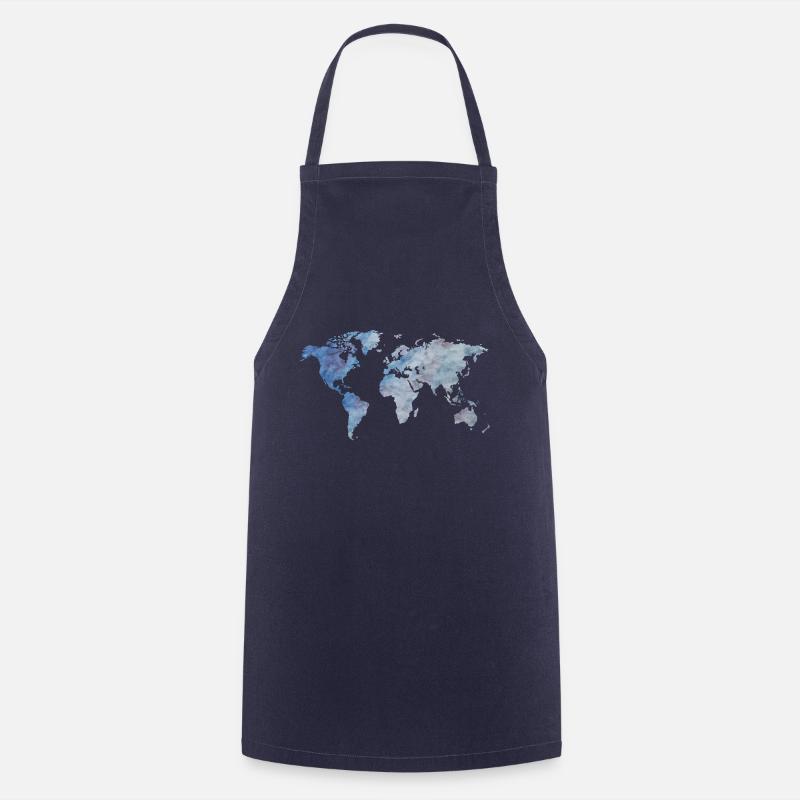 blueWorldmap - Cooking Apron - navy