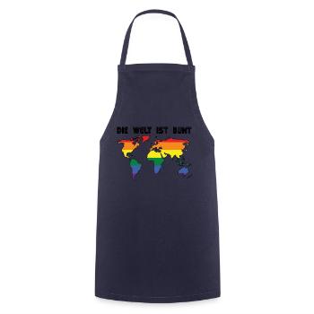 Welt ist bunt LGBT Spruch Geschenk Pride Rechte - Kochschürze - Navy - Vorne - AI Model Male 185 dark (185cm)
