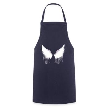 Flügel,angelwings, engelsflügel,weiss, graffiti - Kochschürze - Navy - Vorne - AI Model Male 185 dark (185cm)