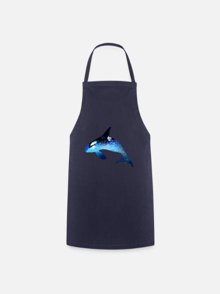 wal,blau,fisch,malerei,kunst,blau,meer - Kochschürze - Navy