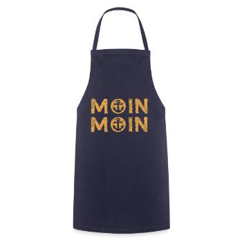 Moin Anker Nordsee Gekritzel Geschenkidee Orange - Kochschürze - Navy - Vorne - AI Model Male 185 dark (185cm)