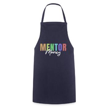 Mentor de parrainage d’argent - Tablier de cuisine - marine - Devant - AI Model Male 185 dark (185cm)
