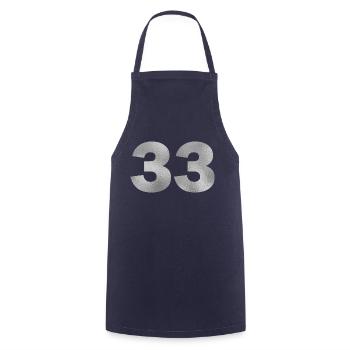 Birthday 33 years - Cooking Apron - navy - Front - AI Model Male 185 dark (185cm)