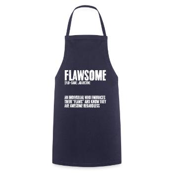 Flawsome Funny Individual Who Embraces Their Flaws - Cooking Apron - navy - Front - AI Model Male 185 dark (185cm)
