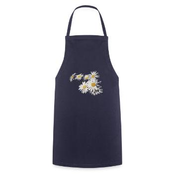 Background with daisy flowers - Cooking Apron - navy - Front - AI Model Male 185 dark (185cm)