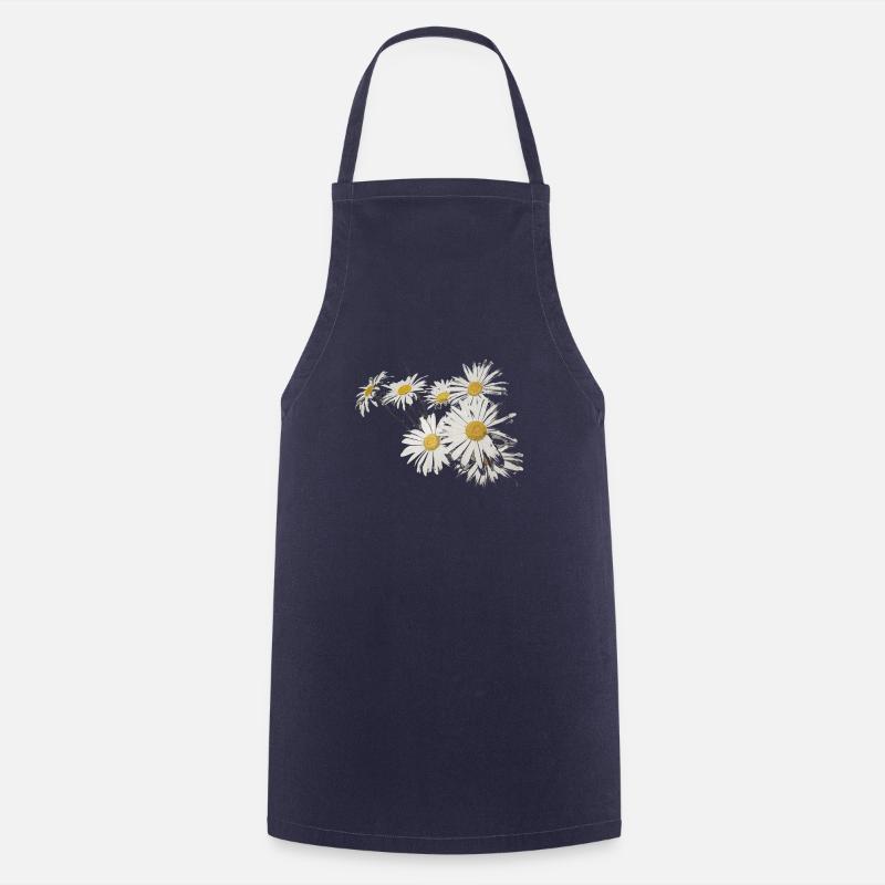 Fond, à, pâquerette, fleurs - Tablier de cuisine - marine