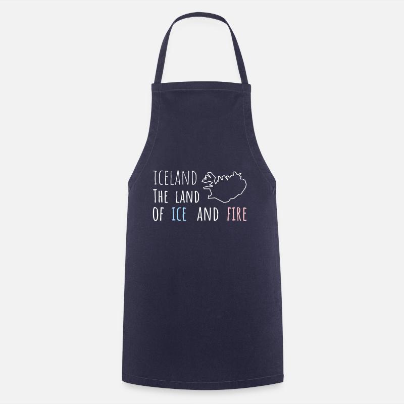 Iceland Map - Iceland - Saying - Cooking Apron - navy
