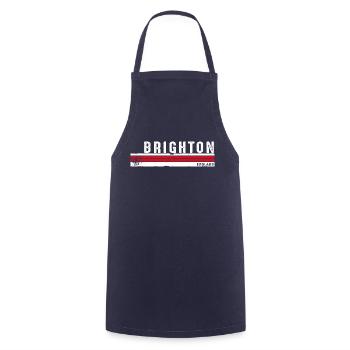 Brighton Angleterre Vintage Retro Design pour Seaside - Tablier de cuisine - marine - Devant - AI Model Male 185 dark (185cm)