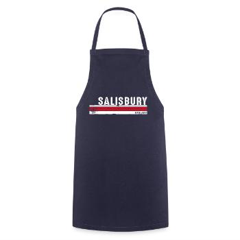 Vintage Salisbury Angleterre Rétro Héritage - Tablier de cuisine - marine - Devant - AI Model Male 185 dark (185cm)