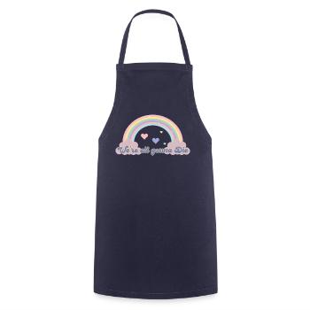 Fröhliches Doom-T-Shirt: Rainbow Revel - Kochschürze - Navy - Vorne - AI Model Male 185 dark (185cm)
