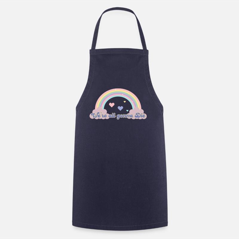 Cheerful Doom Tee: Rainbow Revel - Cooking Apron - navy