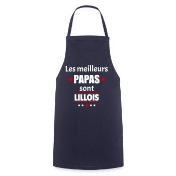 Les meilleurs papas sont lillois, fête des pères - Tablier de cuisine - marine - Devant - AI Model Male 185 dark (185cm)