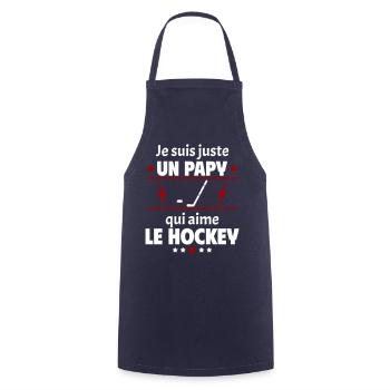 Juste un papy qui aime le hockey, cadeau noël - Tablier de cuisine - marine - Devant - AI Model Male 185 dark (185cm)