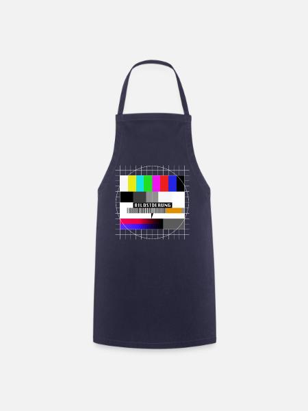 Röhrenfernseher Testbild - Bildstoerung - 80er - Kochschürze - Navy