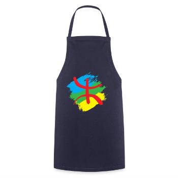 Stylized Amazigh flag - Cooking Apron - navy - Front - AI Model Male 185 dark (185cm)
